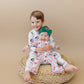 Bamboo Zip Romper | Retro Candy Cane