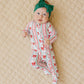 Bamboo Zip Romper | Retro Candy Cane