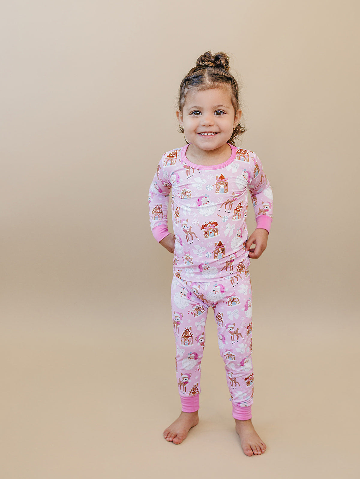 Bamboo Two Piece Set | Pink Christmas