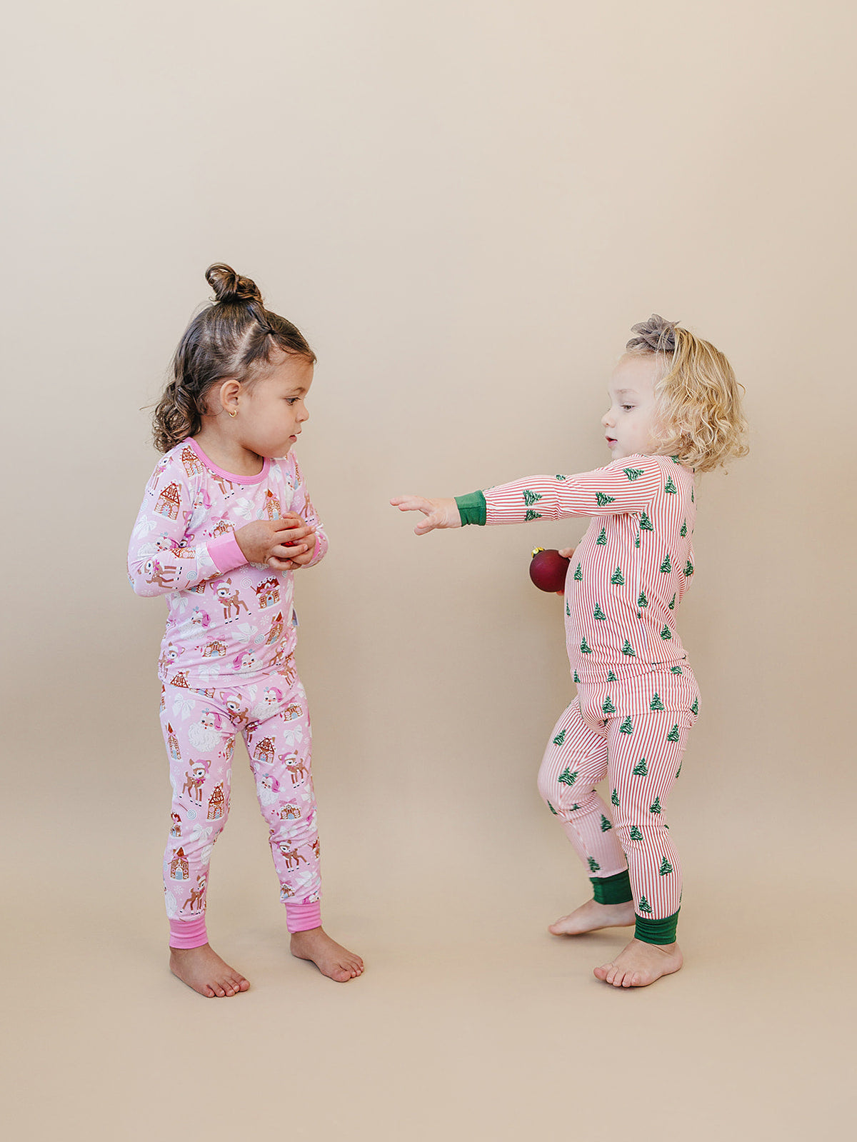 Bamboo Two Piece Set | Pink Christmas
