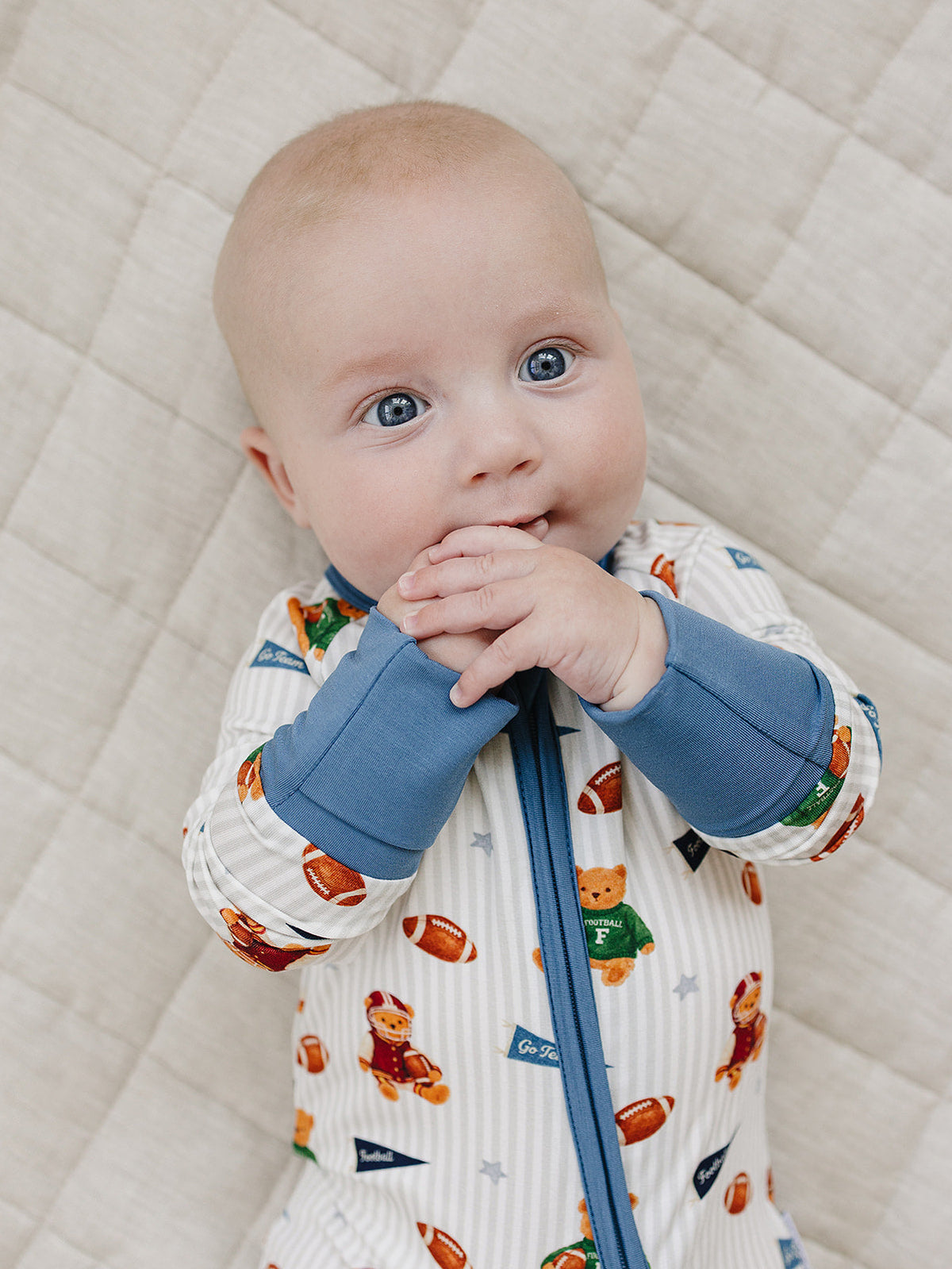 Bamboo Zip Romper | Touchdown Teddy