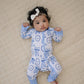 Bamboo Zip Romper | Blue Bow