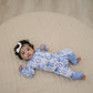 Bamboo Zip Romper | Blue Bow
