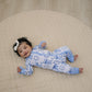 Bamboo Zip Romper | Blue Bow