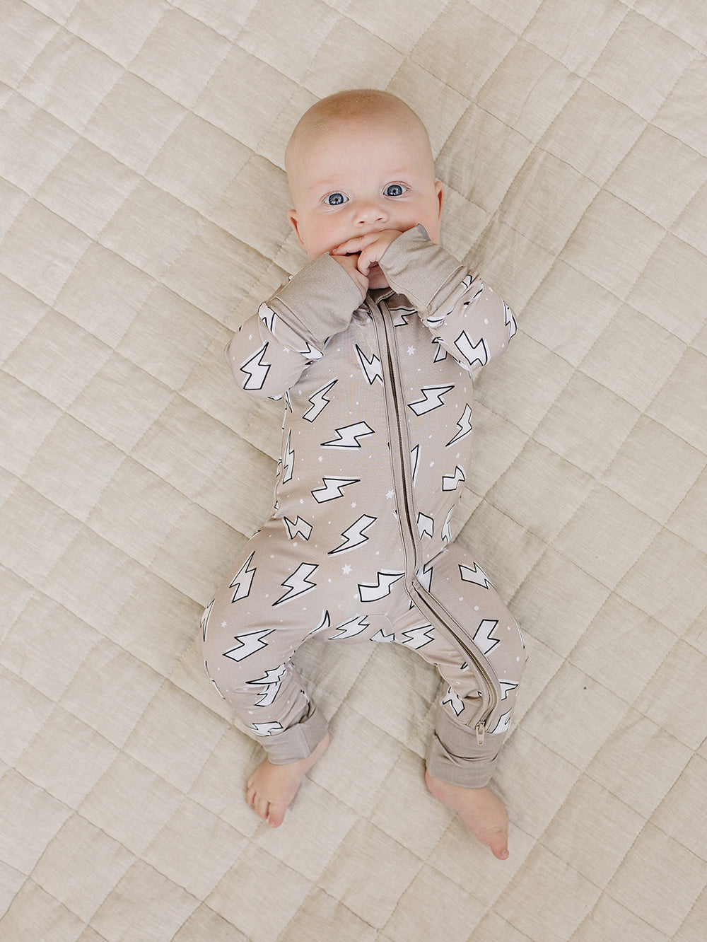 Bamboo Zip Romper | Latte Bolts