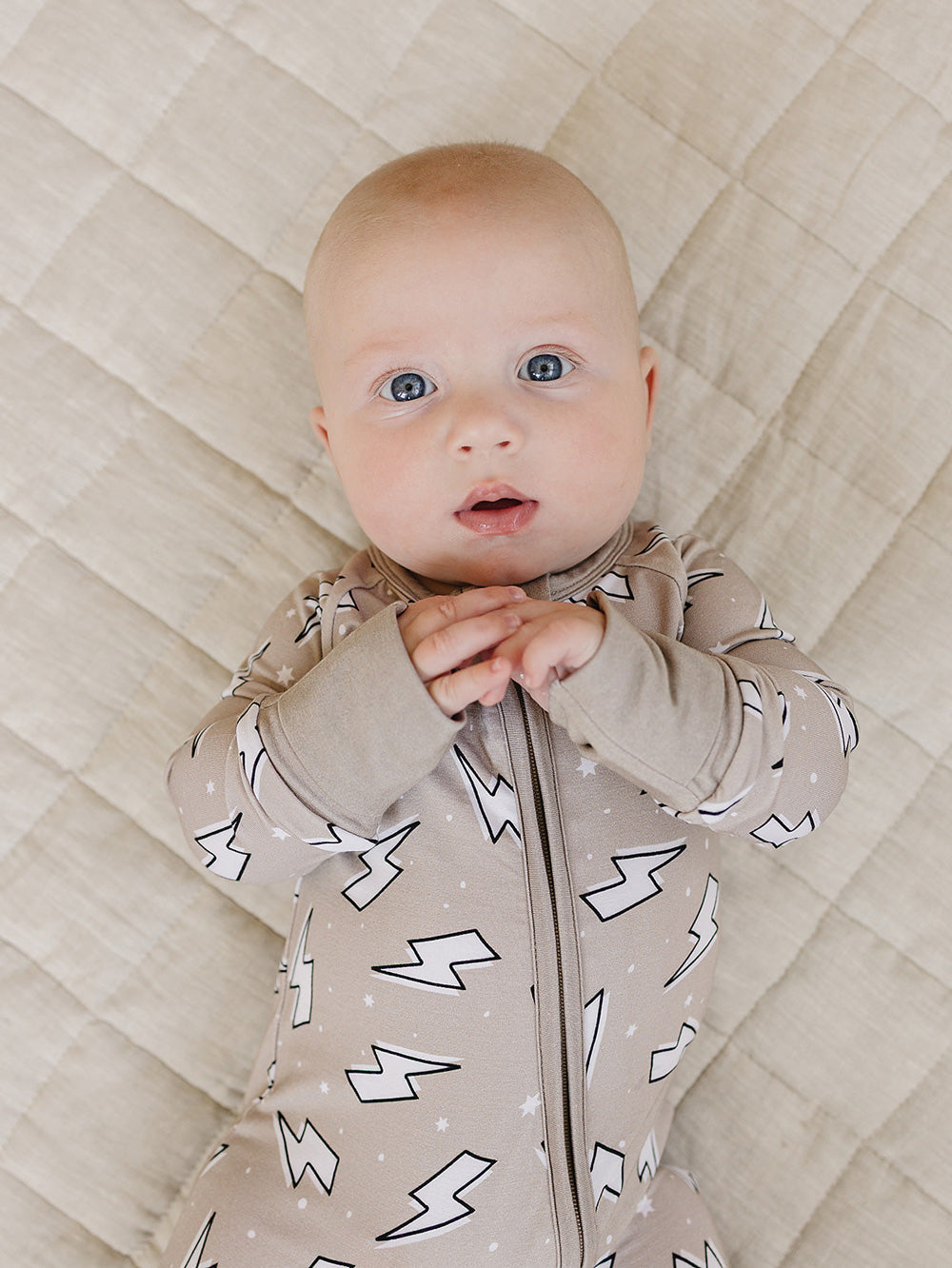 Bamboo Zip Romper | Latte Bolts