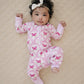 Bamboo Zip Romper | Pink Butterfly