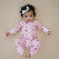 Bamboo Zip Romper | Pink Butterfly