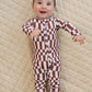 Bamboo Zip Romper | Chocolate Checkered