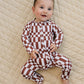 Bamboo Zip Romper | Chocolate Checkered
