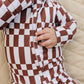 Bamboo Zip Romper | Chocolate Checkered