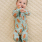 Bamboo Zip Romper | Gingerbread Gingham