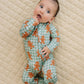 Bamboo Zip Romper | Gingerbread Gingham