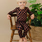 Bamboo Two Piece Set | Chocolate Wavy Checkered