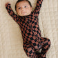 Bamboo Zip Romper | Chocolate Wavy Checkered