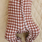 Bamboo Zip Romper | Chocolate Gingham