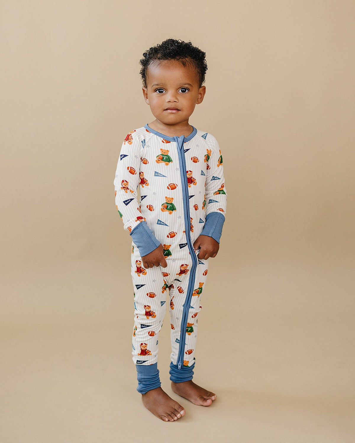 Bamboo Zip Romper | Touchdown Teddy