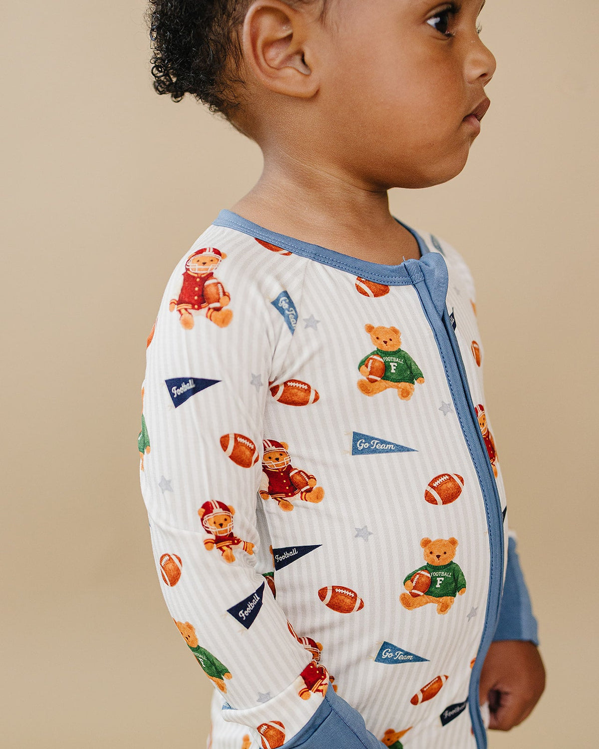 Bamboo Zip Romper | Touchdown Teddy
