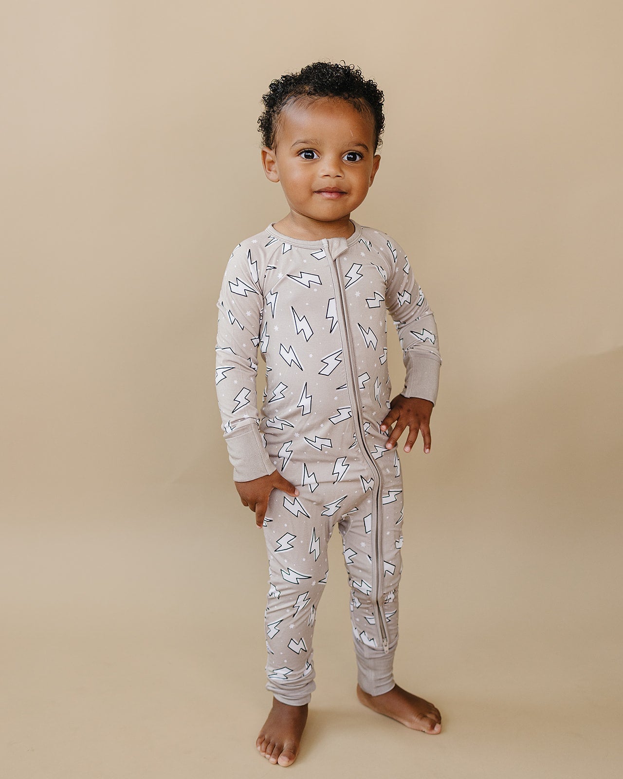 Bamboo Zip Romper | Latte Bolts