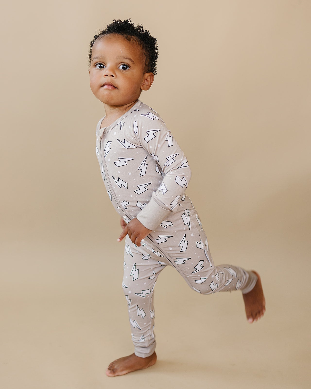 Bamboo Zip Romper | Latte Bolts