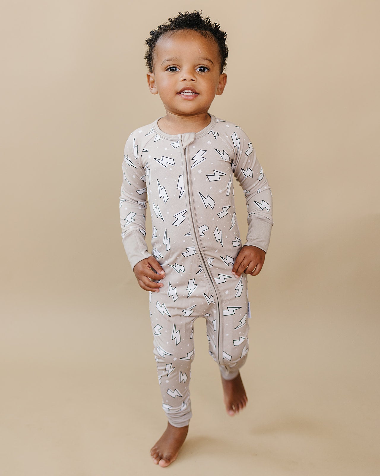 Bamboo Zip Romper | Latte Bolts