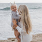 Girl's Long Sleeve Swimsuit | Olive Stripe