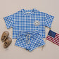Shorts Set | Blue Gingham