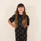 Child Boxy Tee Lounge Set | Flaming Hearts