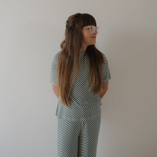Child Boxy Tee Lounge Set | Lucky Micro Check