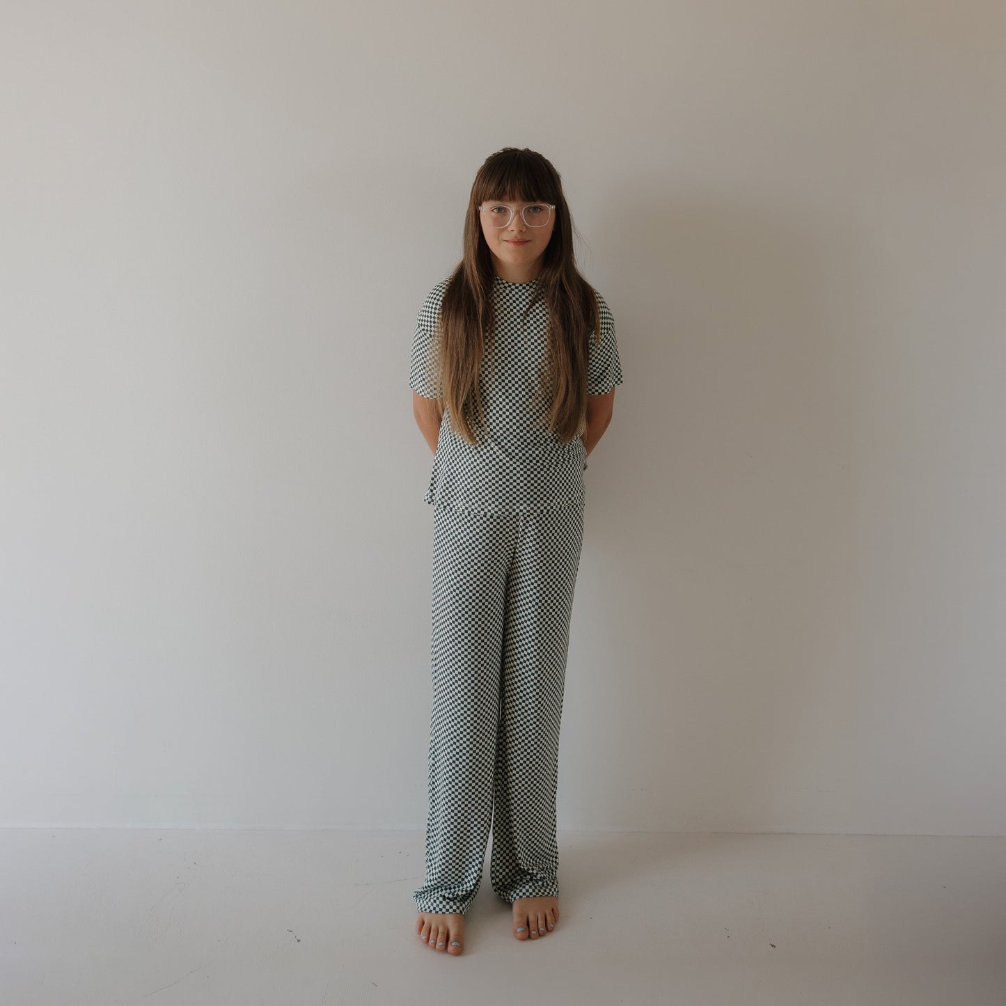 Child Boxy Tee Lounge Set | Lucky Micro Check