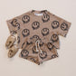 Shorts Set | Brown Smiley Face