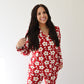 Women's Bamboo Button Up Lounge Set | Cherry Blossoms