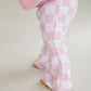Checkered Flare Pants | Pink