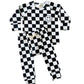 Checkered Smiley Lounge Set | Black
