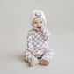 Checkered Smiley Lounge Set | Latte