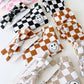 Checkered Smiley Lounge Set | Latte