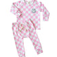 Checkered Smiley Lounge Set | Pink