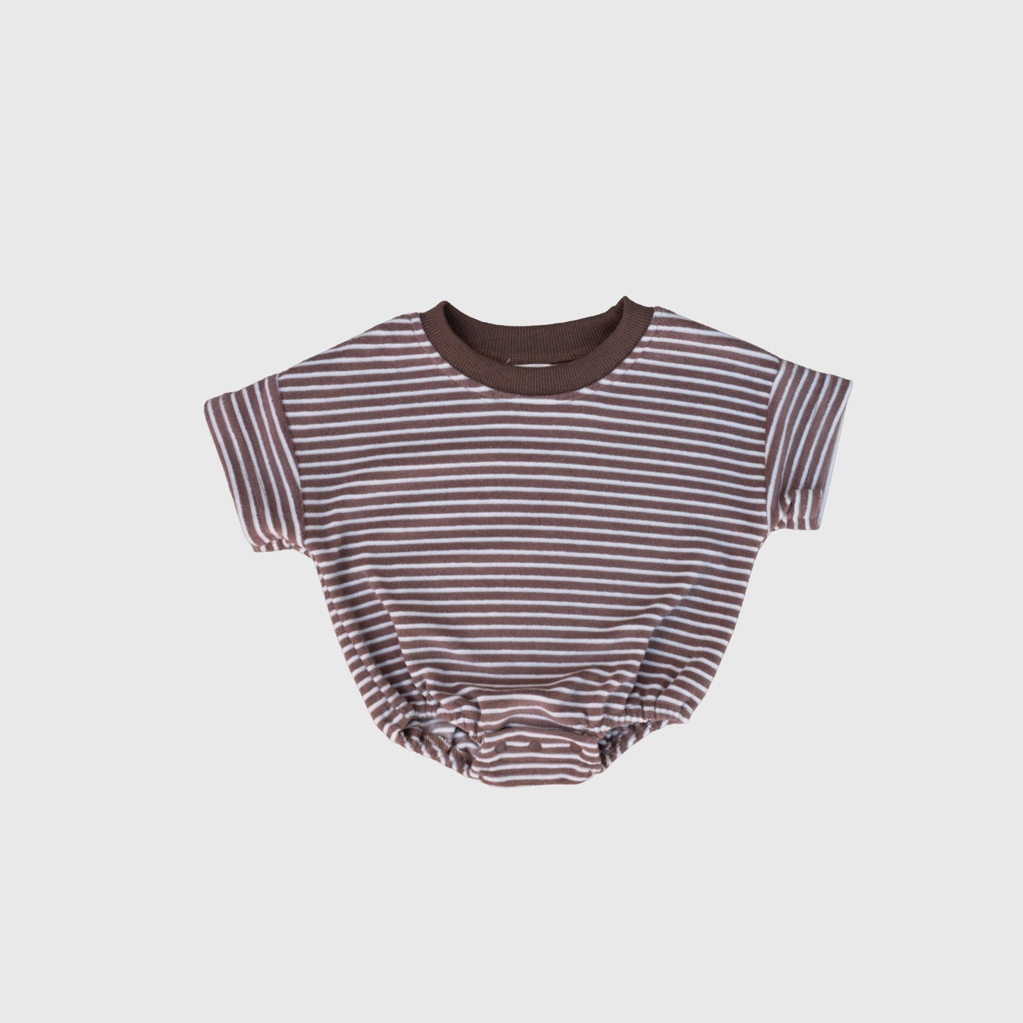 Terry T-Shirt Romper | Cola Stripe