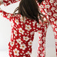Girl's Bamboo Button Up Lounge Set | Cherry Blossoms