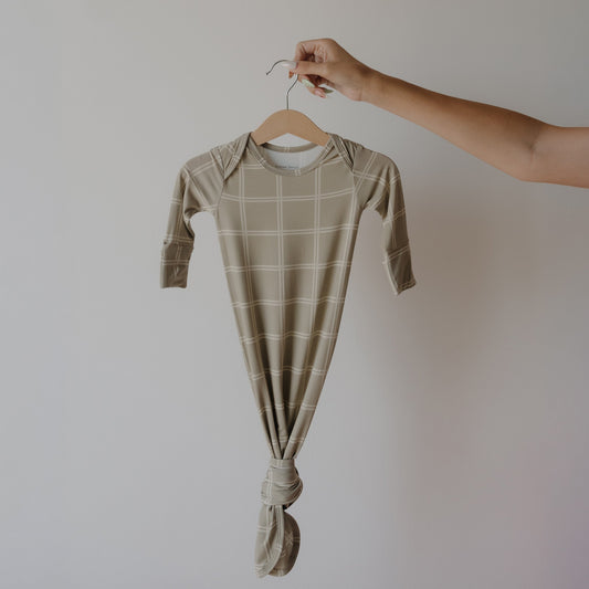 Bamboo Knotted Gown | Linen Grid