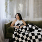 Plush Blanket  | Black & White Checkerboard