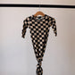 Bamboo Knotted Gown | Black Checkerboard
