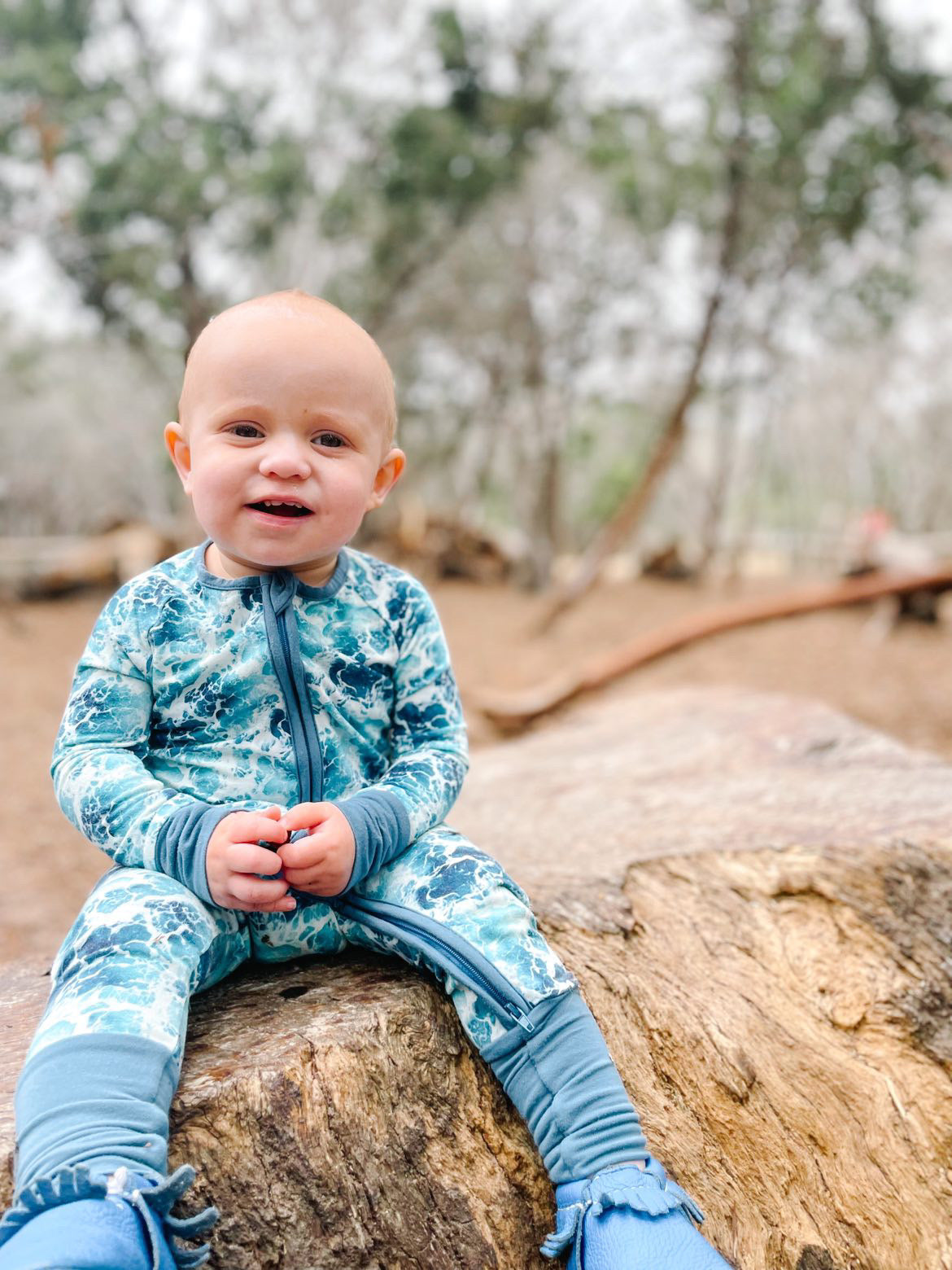 Happiness Comes in Waves Zippy Bamboo Pajamas