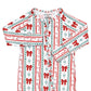 Bamboo Zip Romper | Retro Candy Cane