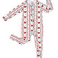 Bamboo Zip Romper | Retro Candy Cane