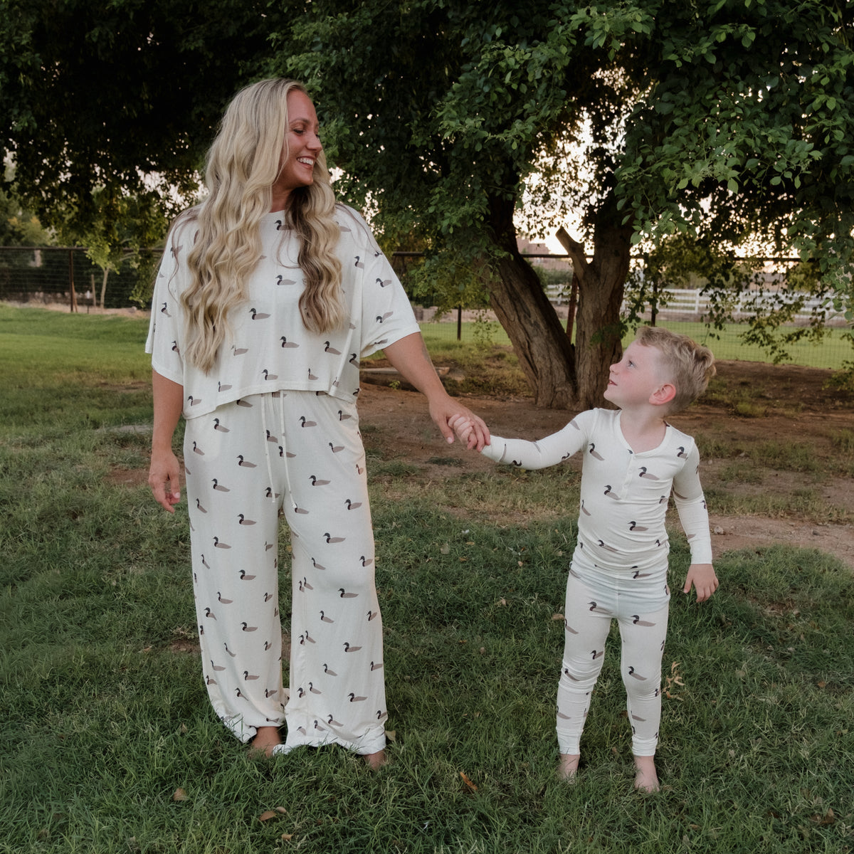 Women's Bamboo Crop Tee Lounge Set | Mallard