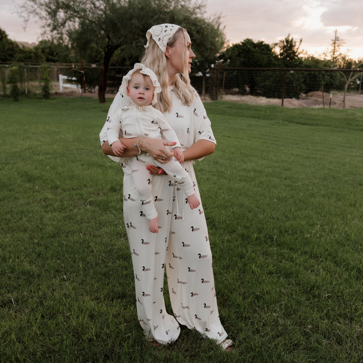 Women's Bamboo Crop Tee Lounge Set | Mallard