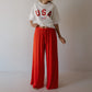 Women's Bamboo Wide Leg Pants | Cherry Red