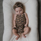 Muslin Sleeveless Tank Romper | Leopard