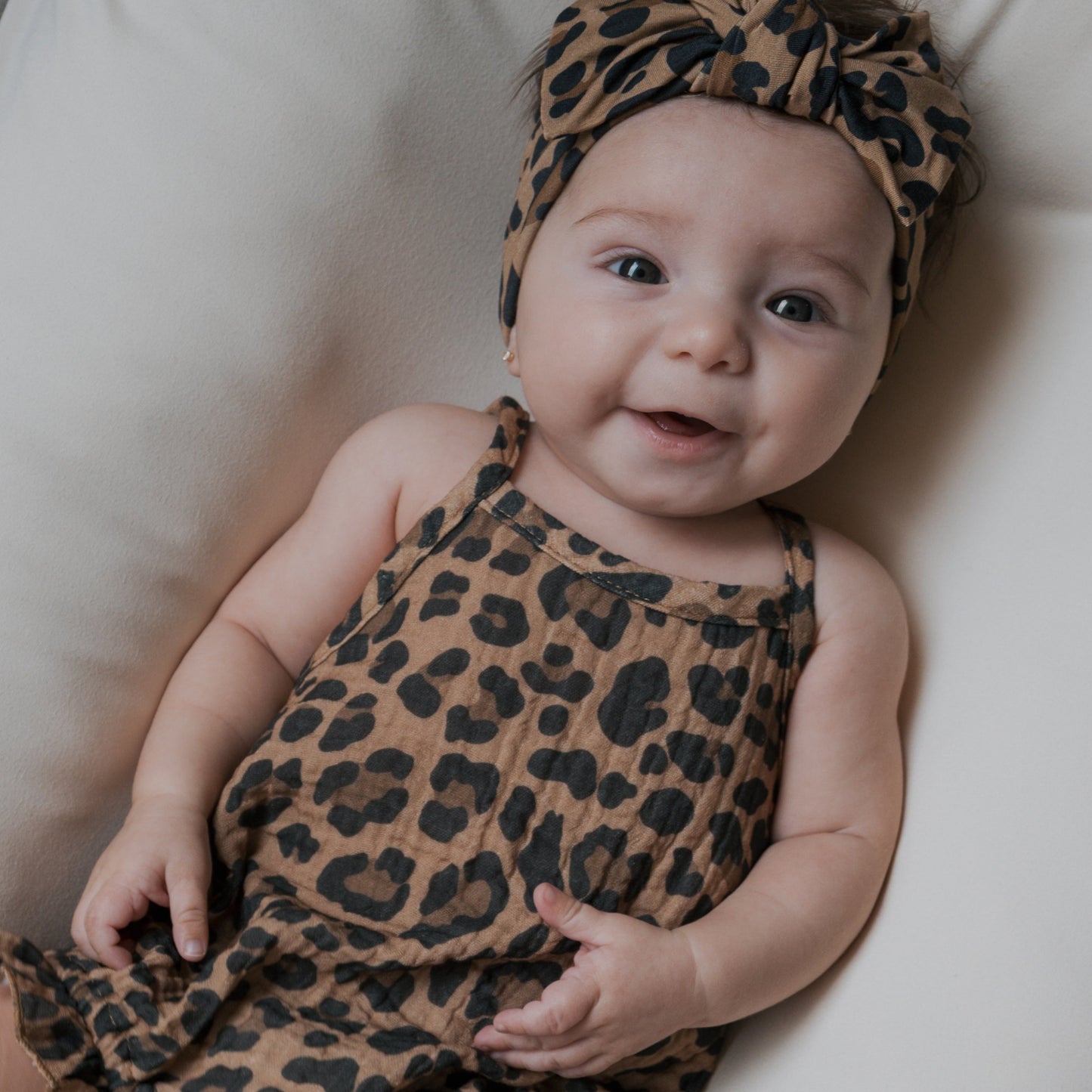 Muslin Sleeveless Tank Romper | Leopard